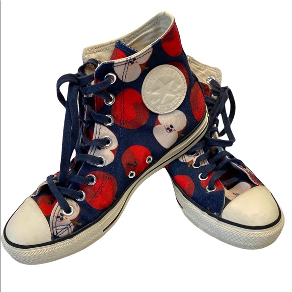 Converse Shoes - Converse All Star Chuck Taylor Apple Print High Top Sneakers Size 9
